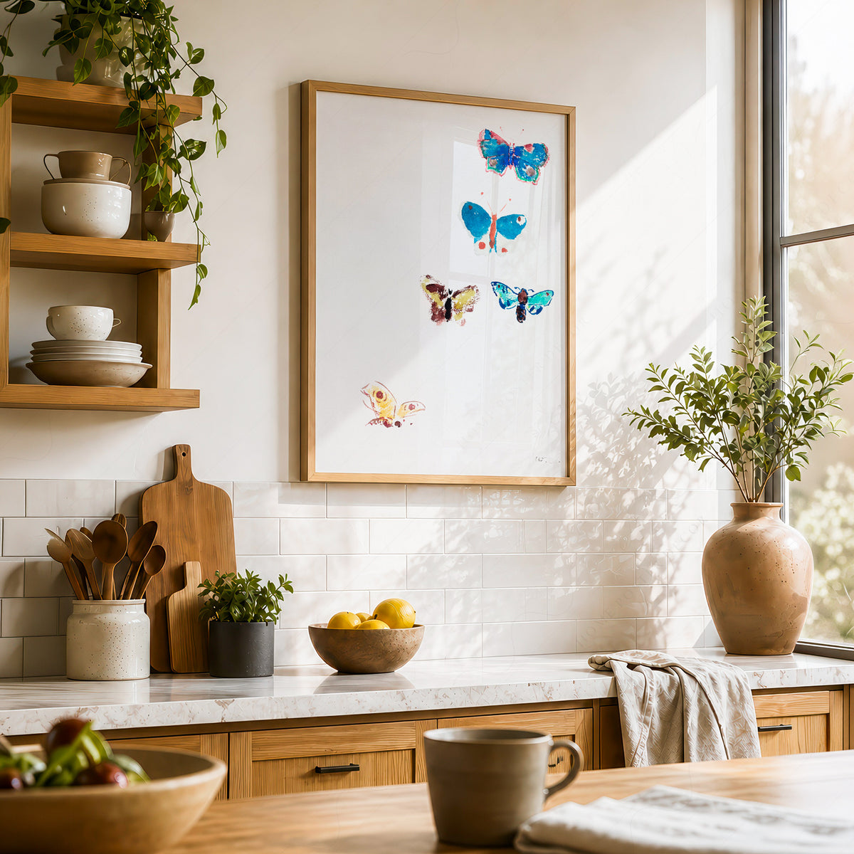 Odilon Redon Colourful Butterflies Art Print — artwork preview 23