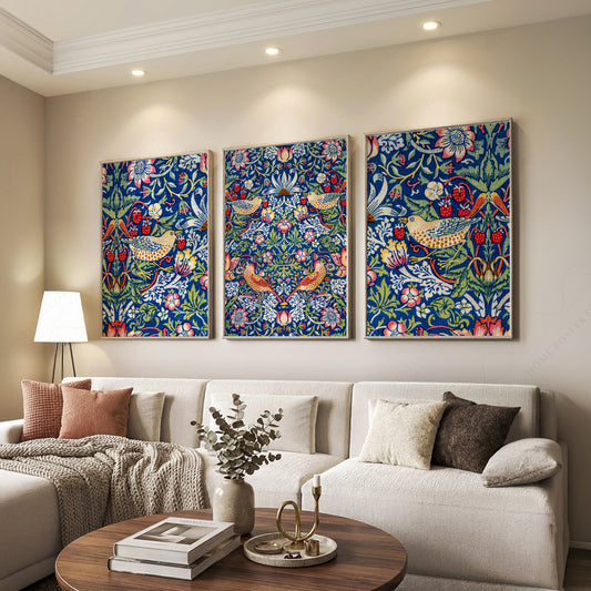 William Morris Strawberry Thief Set of 3 Prints – Arts & Crafts Wall Art — artwork preview 7