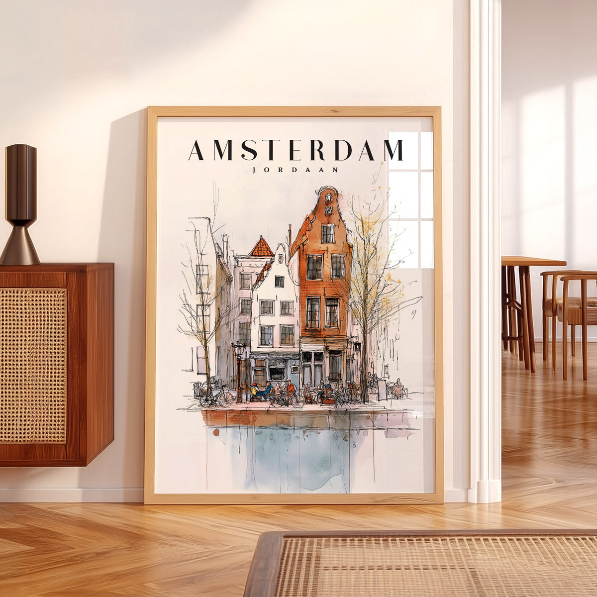 Amsterdam Jordaan Neighborhood Art Print – Dutch Travel Poster Wall Art — artwork preview 5