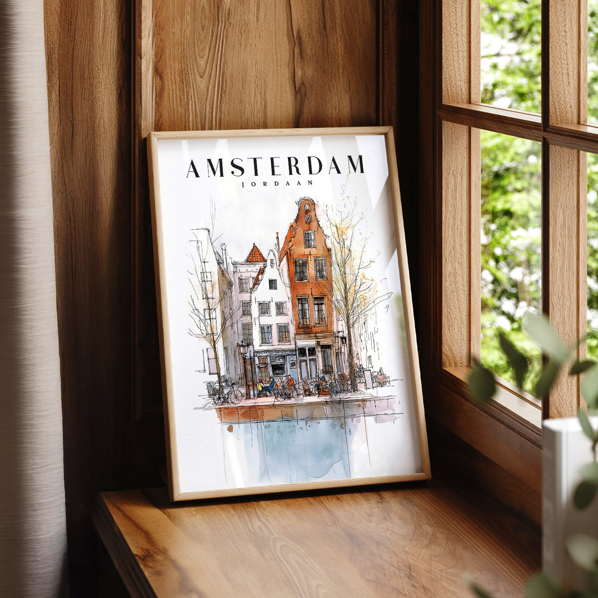 Amsterdam Jordaan Neighborhood Art Print – Dutch Travel Poster Wall Art — artwork preview 7
