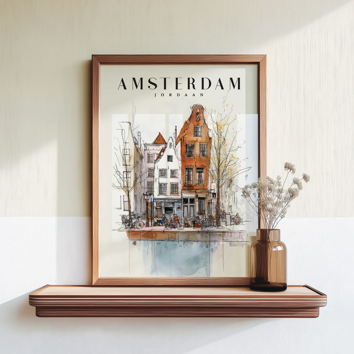 Amsterdam Jordaan Neighborhood Art Print – Dutch Travel Poster Wall Art — artwork preview 18