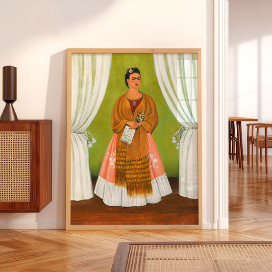 Frida Kahlo Self-Portrait Art Print – Mexican Folk Art Bohemian Decor — artwork preview 5