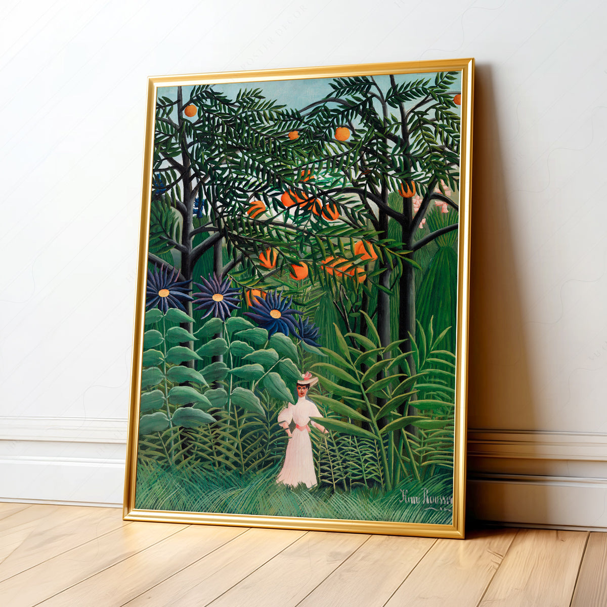 Henri Rousseau Woman Walking in an Exotic Forest Print – Jungle Wall Art — artwork preview 1