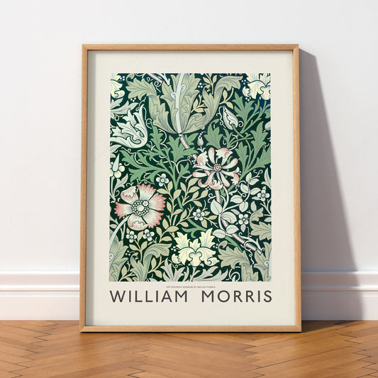 William Morris Compton Art Print – Green Floral Botanical Poster — artwork preview 2