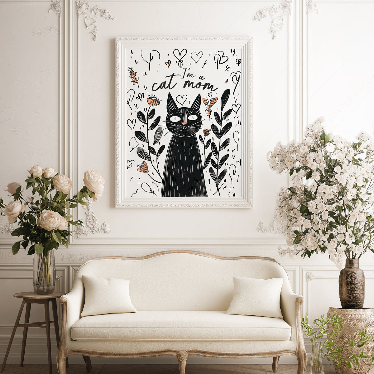 I'm a Cat Mom Print – Funny Black Cat Poster Wall Art for Cat Lovers – 58-04 — artwork preview 17