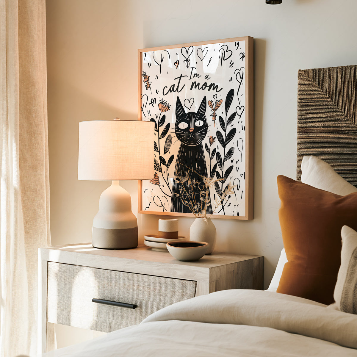 I'm a Cat Mom Print – Funny Black Cat Poster Wall Art for Cat Lovers – 58-04 — artwork preview 19