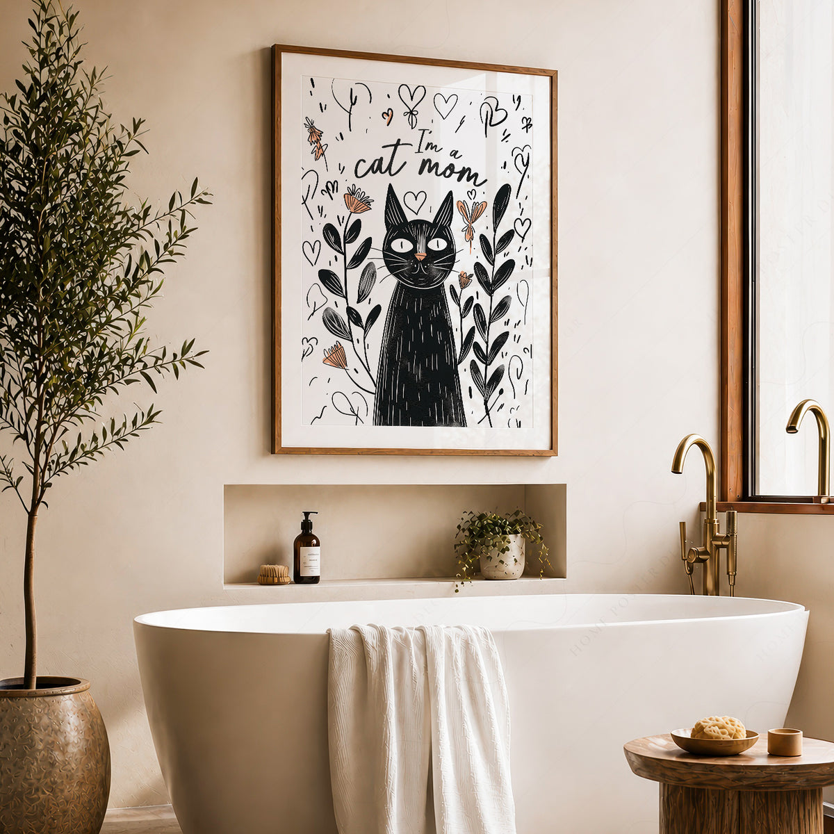 I'm a Cat Mom Print – Funny Black Cat Poster Wall Art for Cat Lovers – 58-04 — artwork preview 22