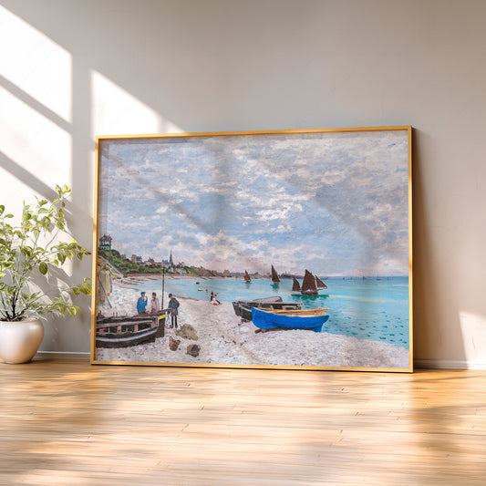 Claude Monet The Beach at Sainte-Adresse Art Print – Landscape Wall Art — artwork preview 2