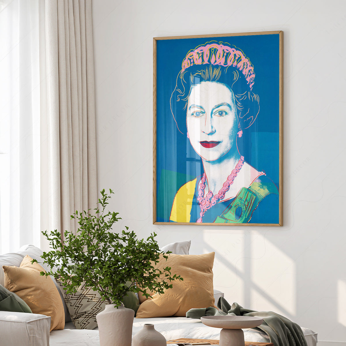Andy Warhol Queen Portrait in Blue and Yellow Art Print — artwork preview 6