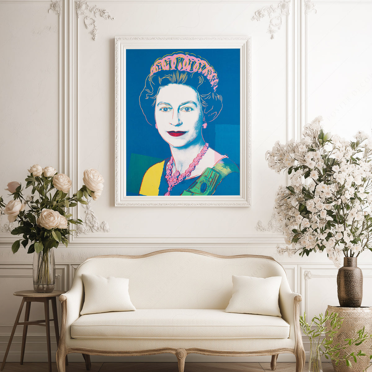 Andy Warhol Queen Portrait in Blue and Yellow Art Print — artwork preview 17