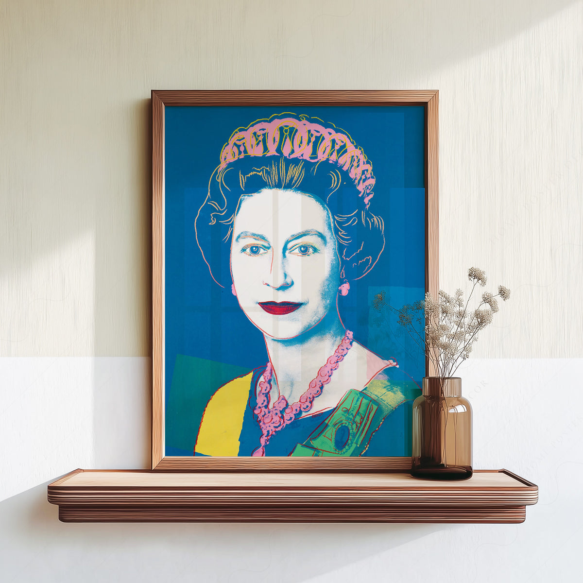 Andy Warhol Queen Portrait in Blue and Yellow Art Print — artwork preview 18