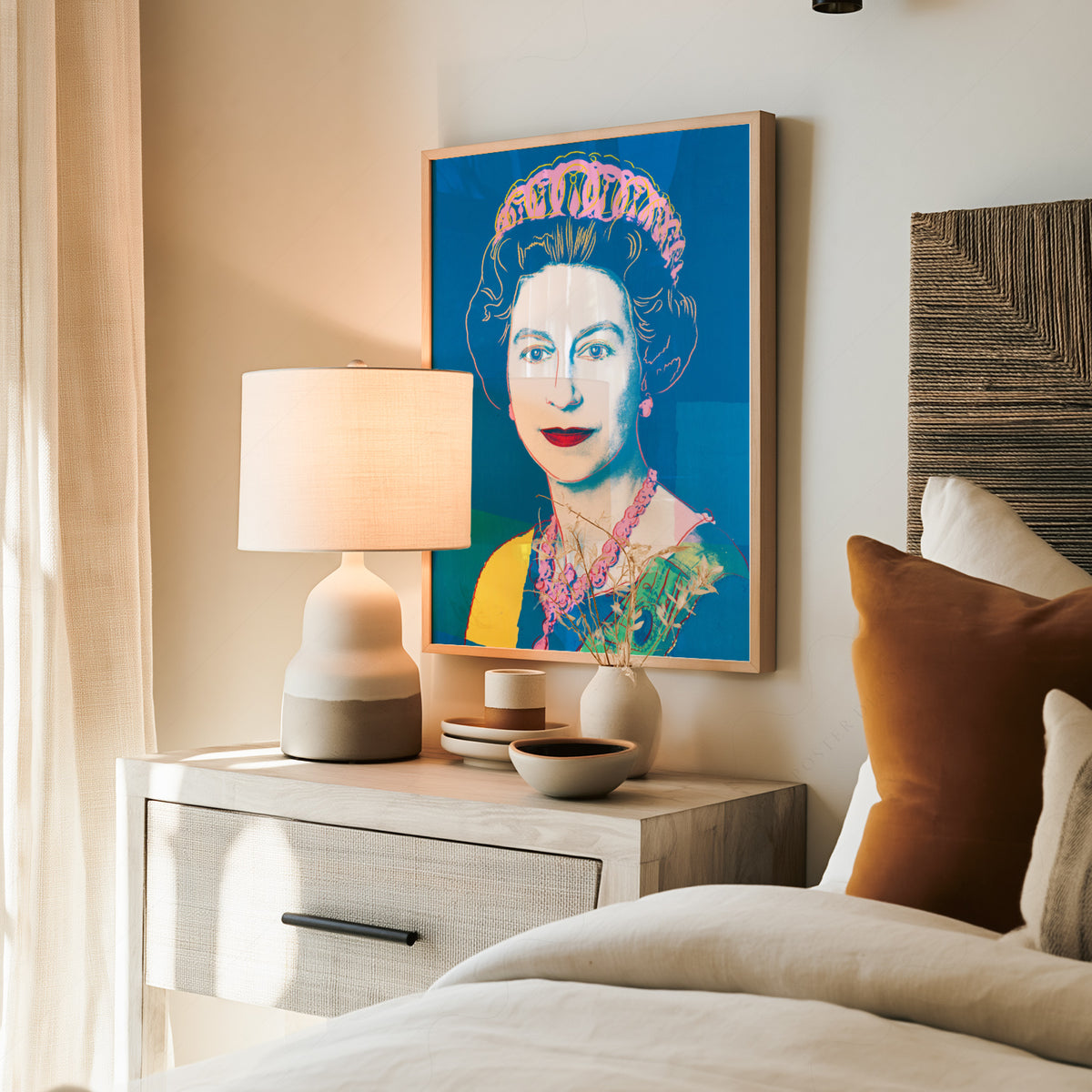 Andy Warhol Queen Portrait in Blue and Yellow Art Print — artwork preview 19