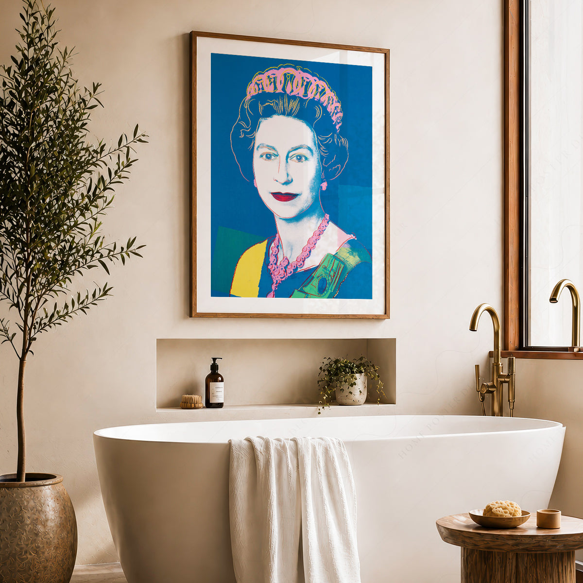 Andy Warhol Queen Portrait in Blue and Yellow Art Print — artwork preview 22