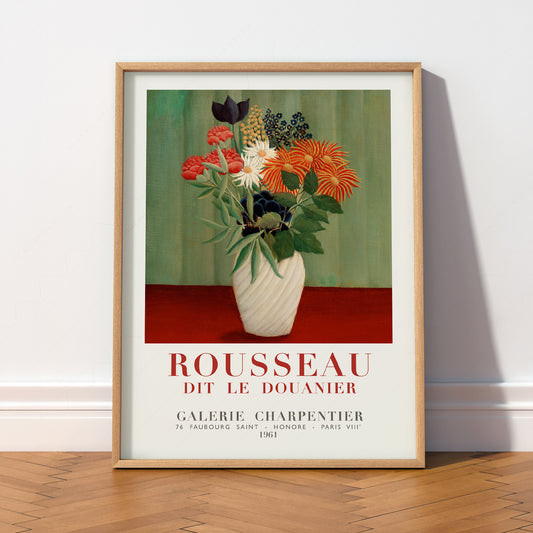 Henri Rousseau Bouquet of Flowers Exhibition Poster – Vintage Wall Art – 10-02 — artwork preview 2