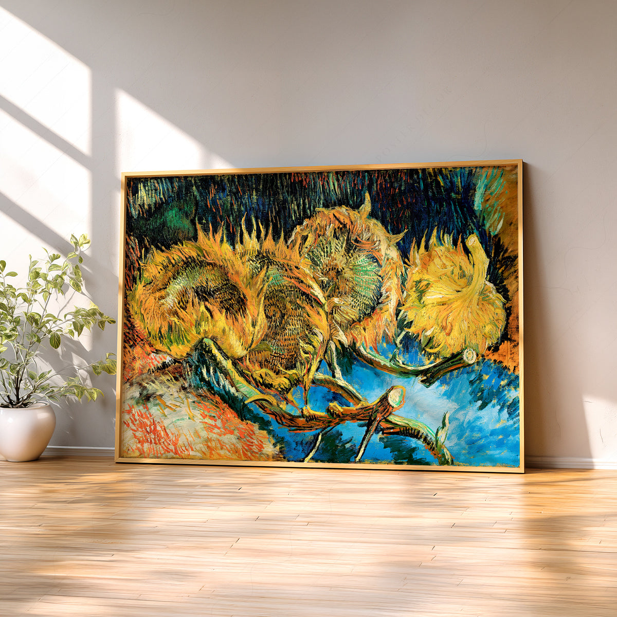Vincent van Gogh Four Cut Sunflowers Art Print — artwork preview 2