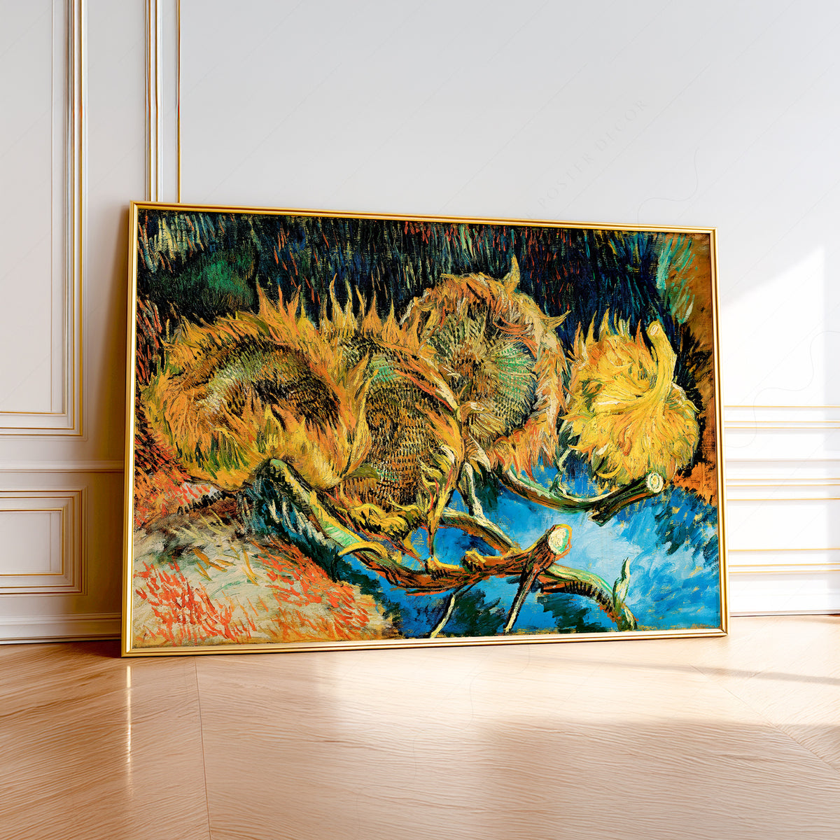 Vincent van Gogh Four Cut Sunflowers Art Print — artwork preview 1