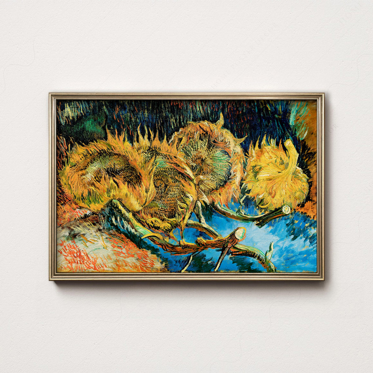 Vincent van Gogh Four Cut Sunflowers Art Print — artwork preview 7