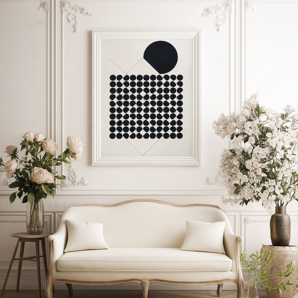 Victor Vasarely Black Dot Composition Art Print — artwork preview 17