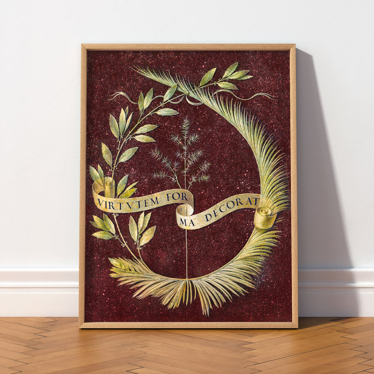Leonardo da Vinci Decorative Botanical Wreath Art Print — artwork preview 2