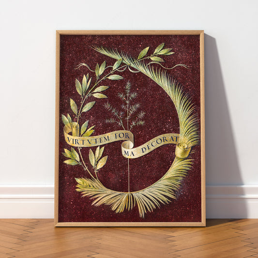 Leonardo da Vinci Decorative Botanical Wreath Art Print — artwork preview 2