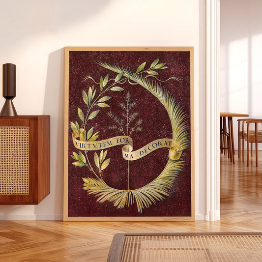Leonardo da Vinci Decorative Botanical Wreath Art Print — artwork preview 5