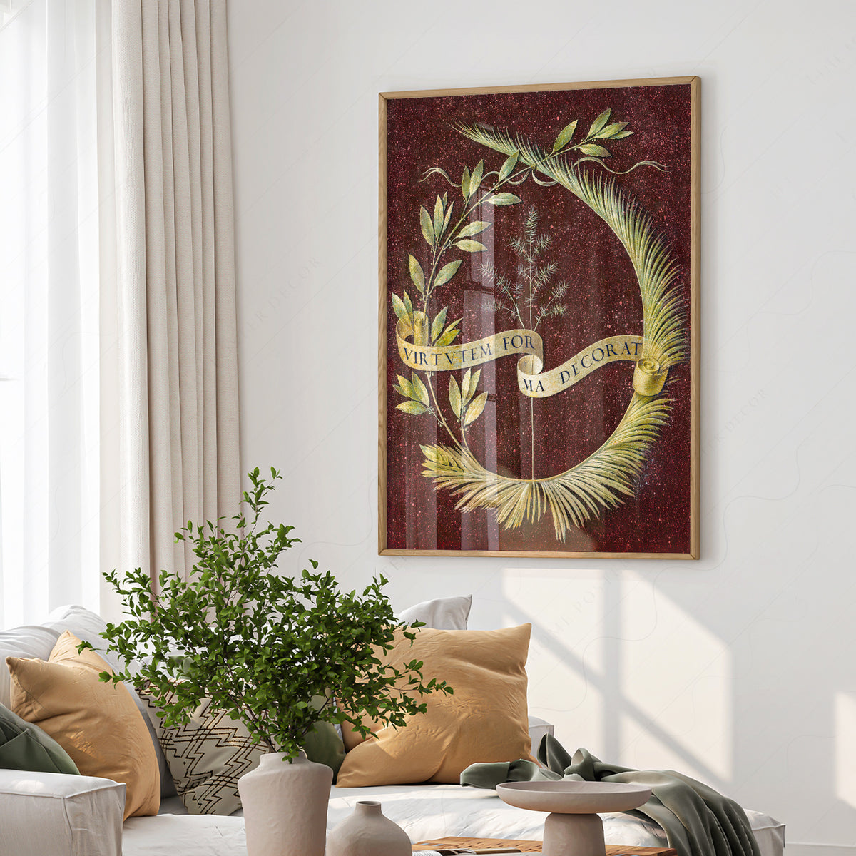 Leonardo da Vinci Decorative Botanical Wreath Art Print — artwork preview 6