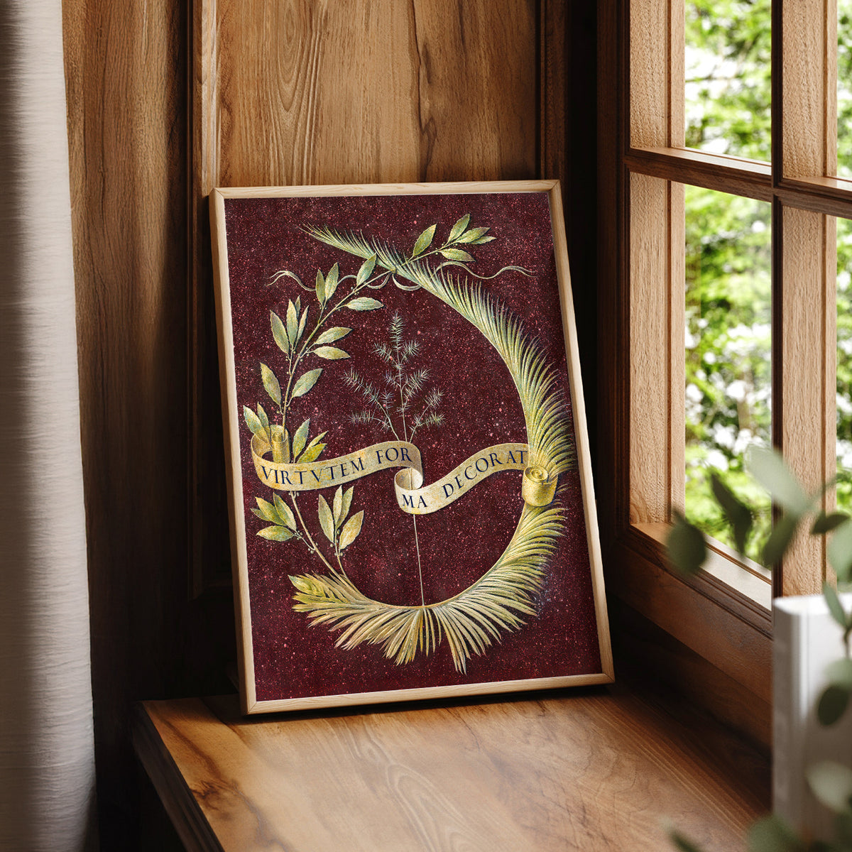 Leonardo da Vinci Decorative Botanical Wreath Art Print — artwork preview 7