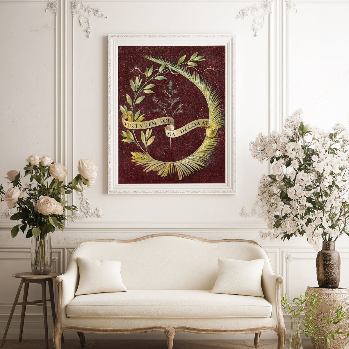 Leonardo da Vinci Decorative Botanical Wreath Art Print — artwork preview 17