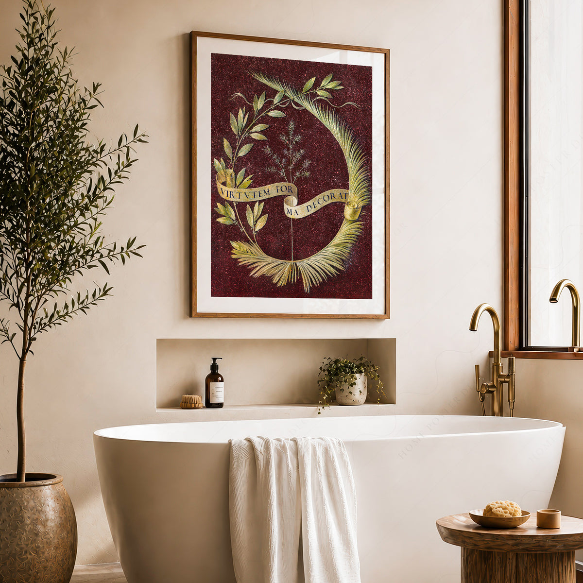 Leonardo da Vinci Decorative Botanical Wreath Art Print — artwork preview 22