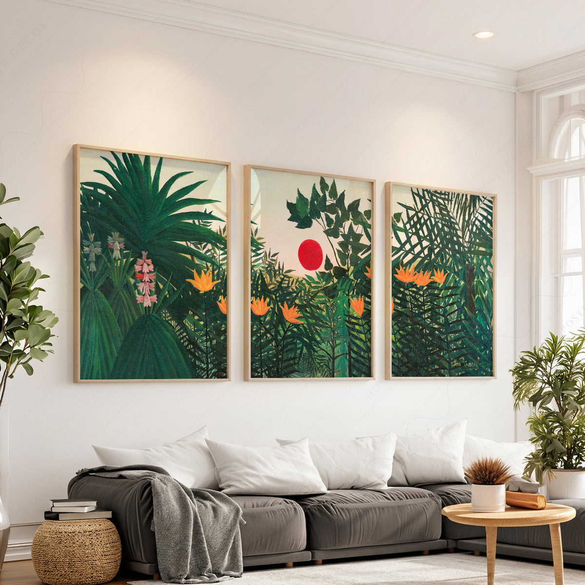 Henri Rousseau Jungle Set of 3 Prints – Tropical Forest Wall Art Decor — artwork preview 1