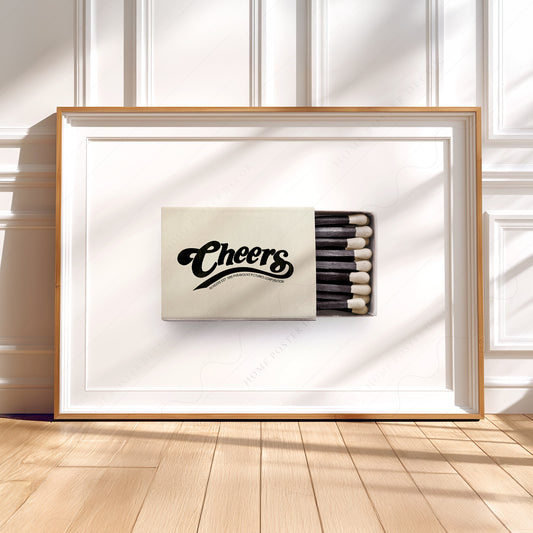Cheers Matchbox Print – Vintage Bar Cart Wall Art Poster Decor — artwork preview 5