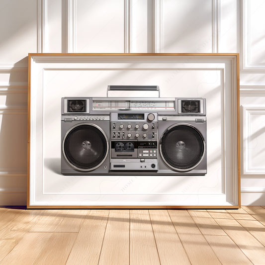 RC M90 Boombox Art Print – 80s Hip Hop Retro Music Wall Decor — artwork preview 5