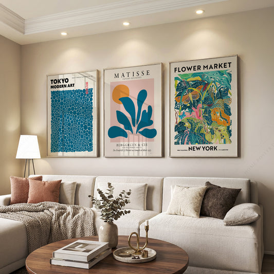 Teal Gallery Wall Set – Matisse Kusama Flower Market Art Prints — artwork preview 7