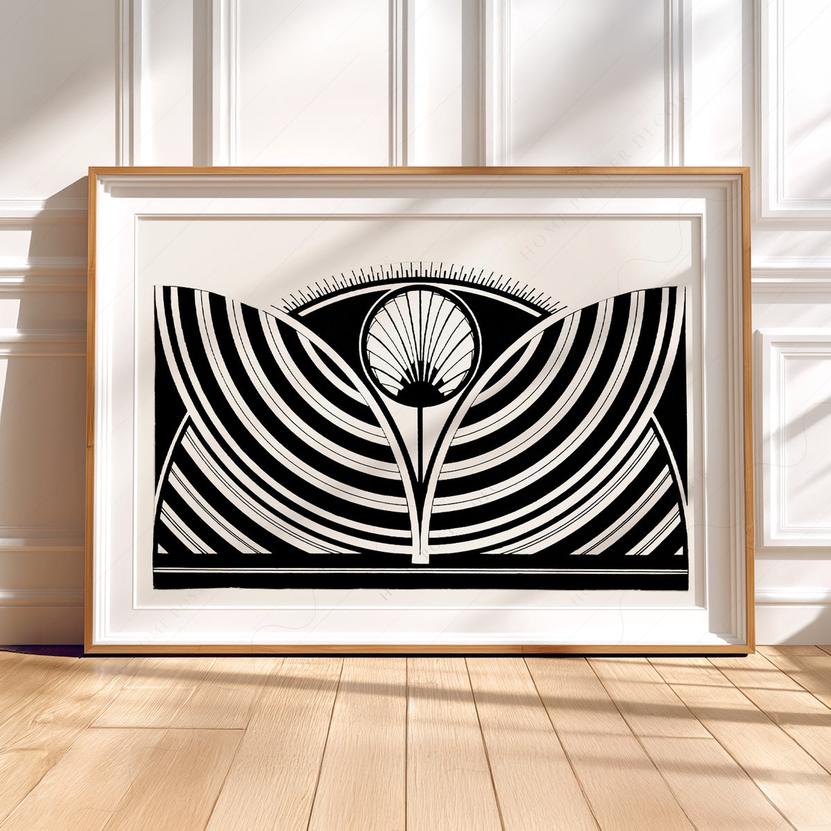 Samuel Jessurun de Mesquita Symmetrical Black and White Fan Art Print — artwork preview 5