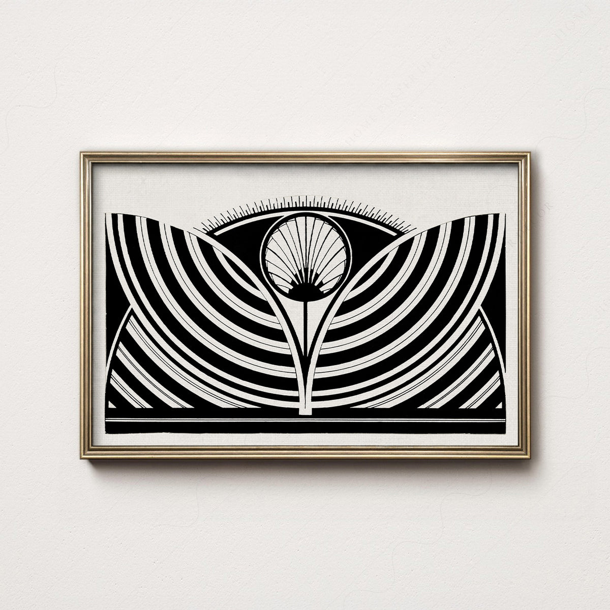 Samuel Jessurun de Mesquita Symmetrical Black and White Fan Art Print — artwork preview 7