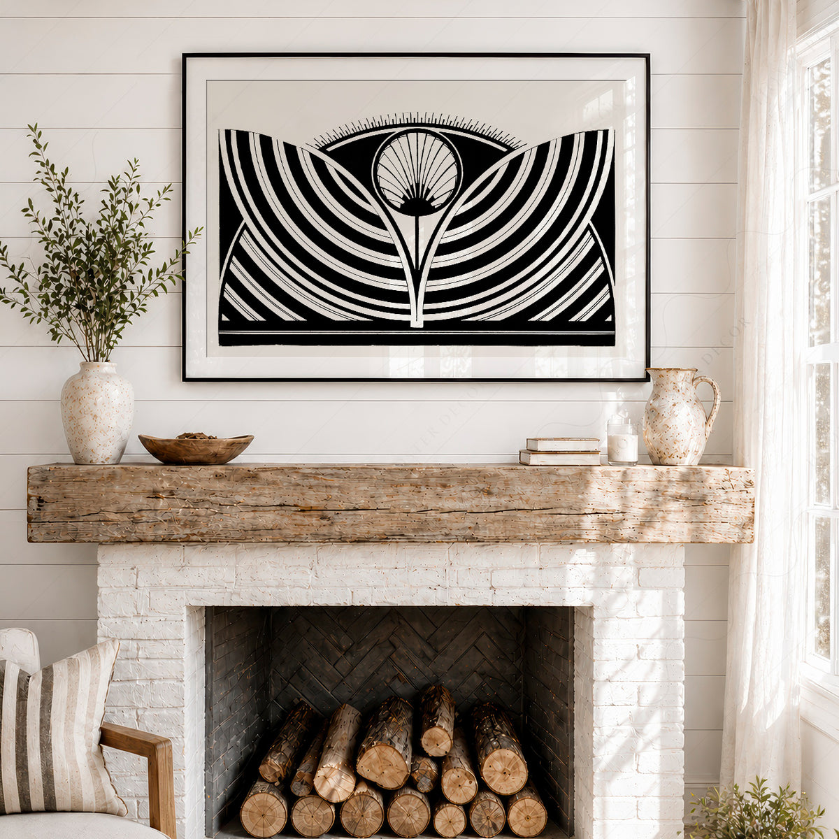 Samuel Jessurun de Mesquita Symmetrical Black and White Fan Art Print — artwork preview 18