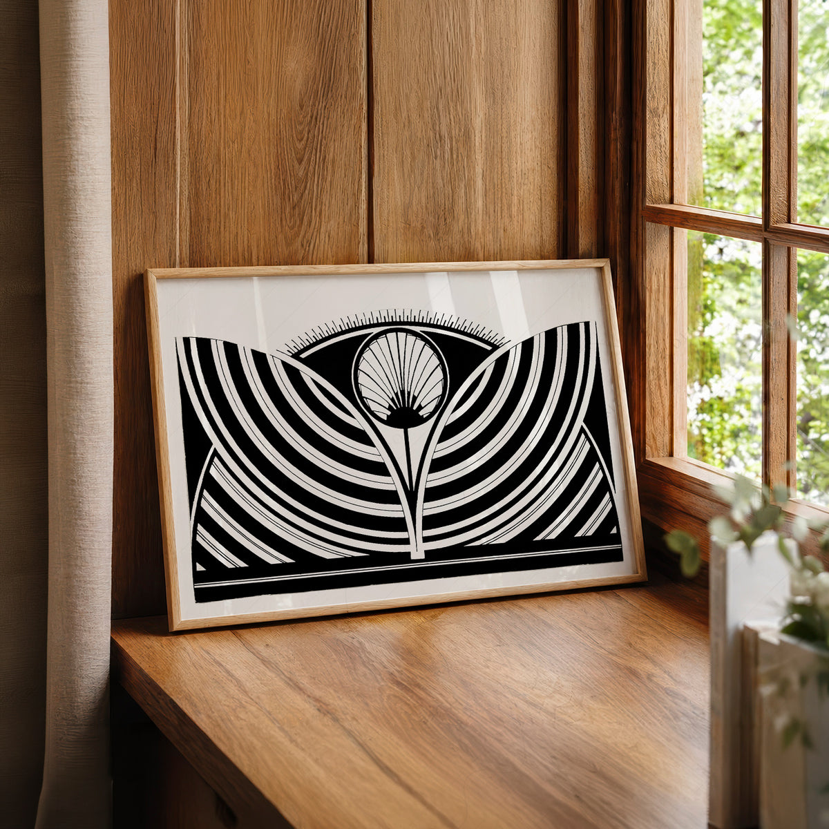 Samuel Jessurun de Mesquita Symmetrical Black and White Fan Art Print — artwork preview 22