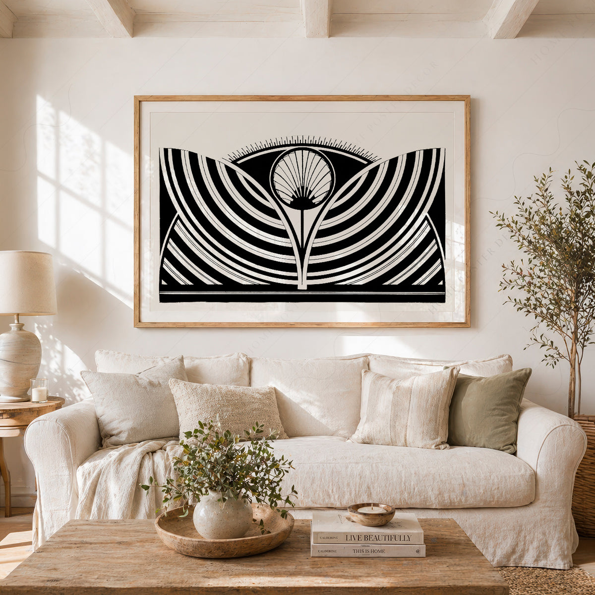 Samuel Jessurun de Mesquita Symmetrical Black and White Fan Art Print — artwork preview 23
