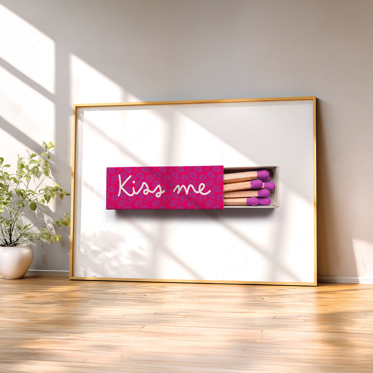 Kiss Me Matchbox Art Print — artwork preview 2