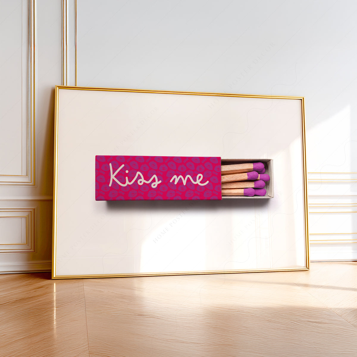 Kiss Me Matchbox Art Print — artwork preview 1