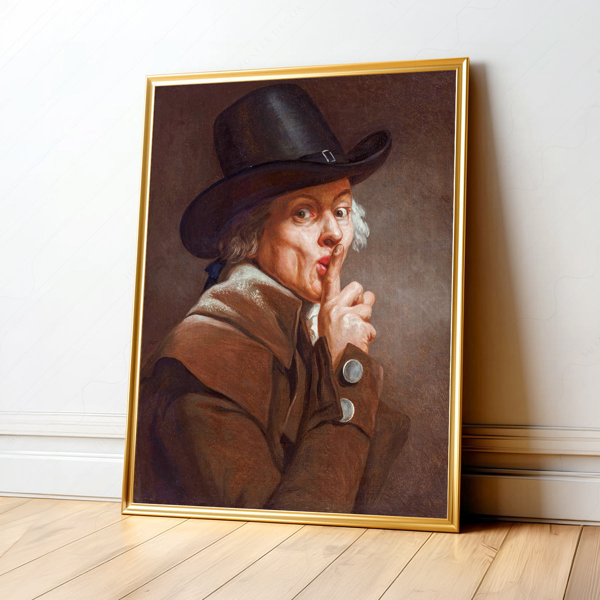 Joseph Ducreux Portrait with a Shushing Gesture Art Print — artwork preview 1