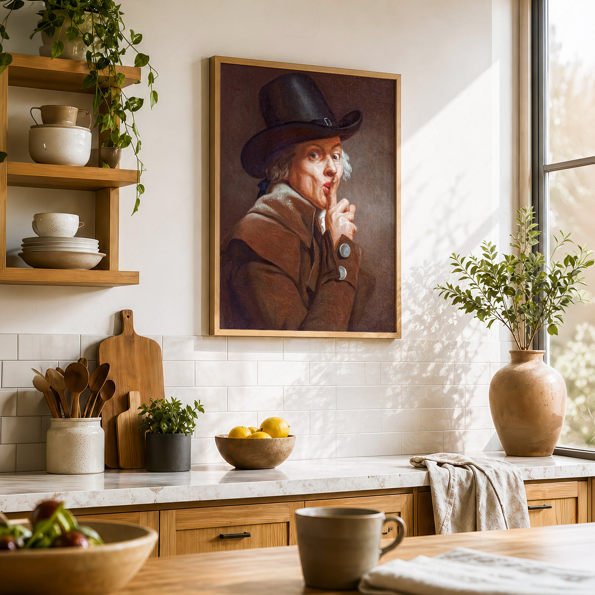 Joseph Ducreux Portrait with a Shushing Gesture Art Print — artwork preview 23
