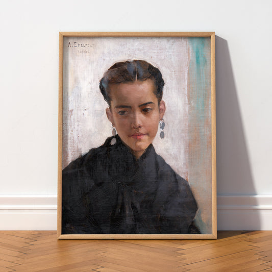 Albert Edelfelt Girl from Toledo Art Print – Vintage Portrait Wall Art — artwork preview 2