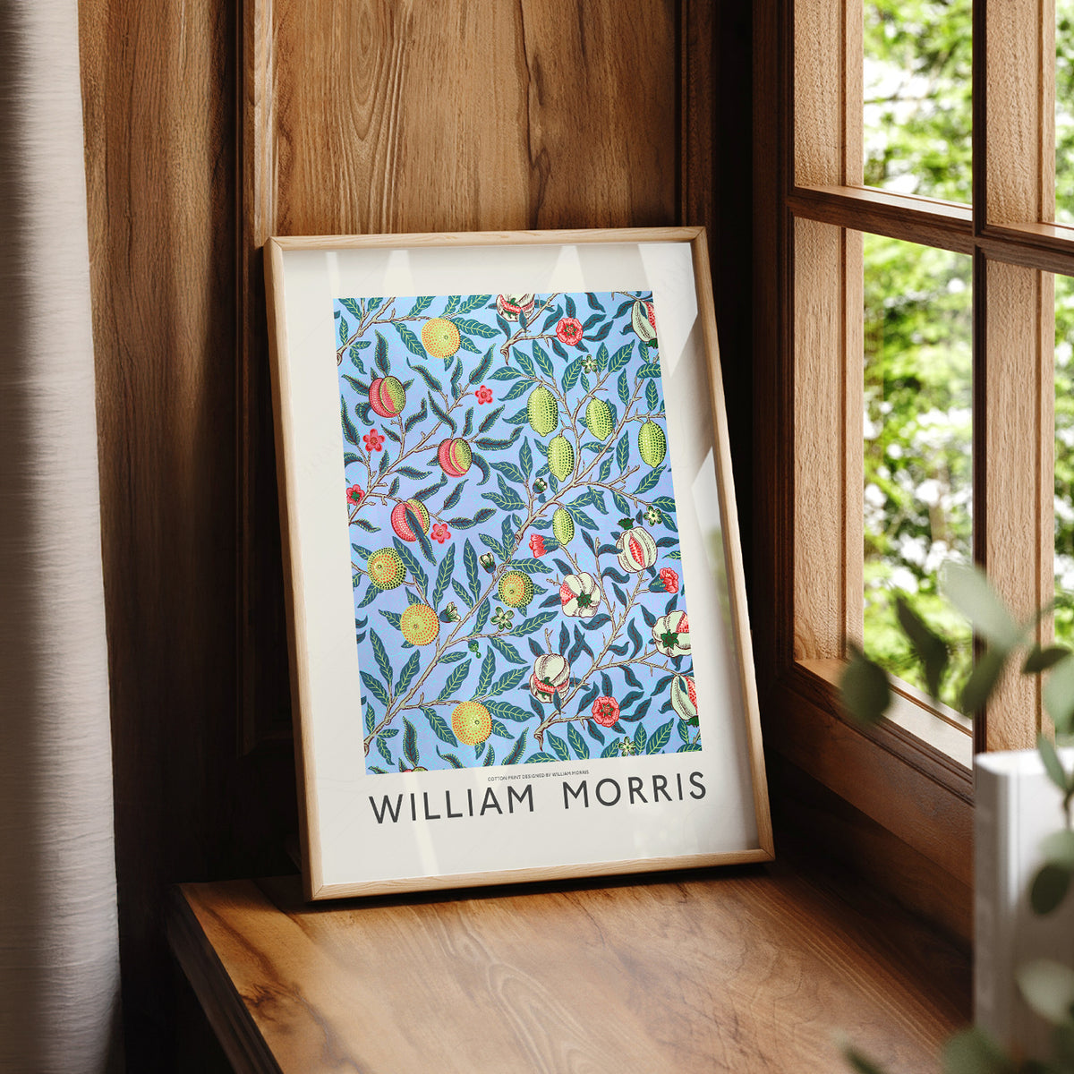 William Morris Blue Lemon Pattern Art Print — artwork preview 7