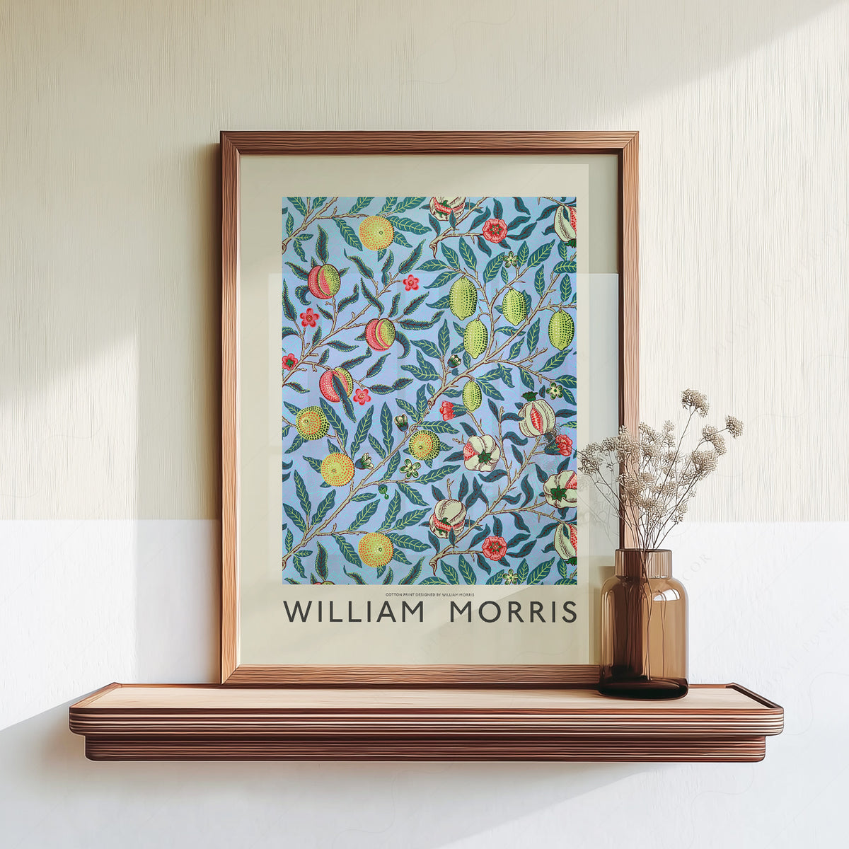 William Morris Blue Lemon Pattern Art Print — artwork preview 18