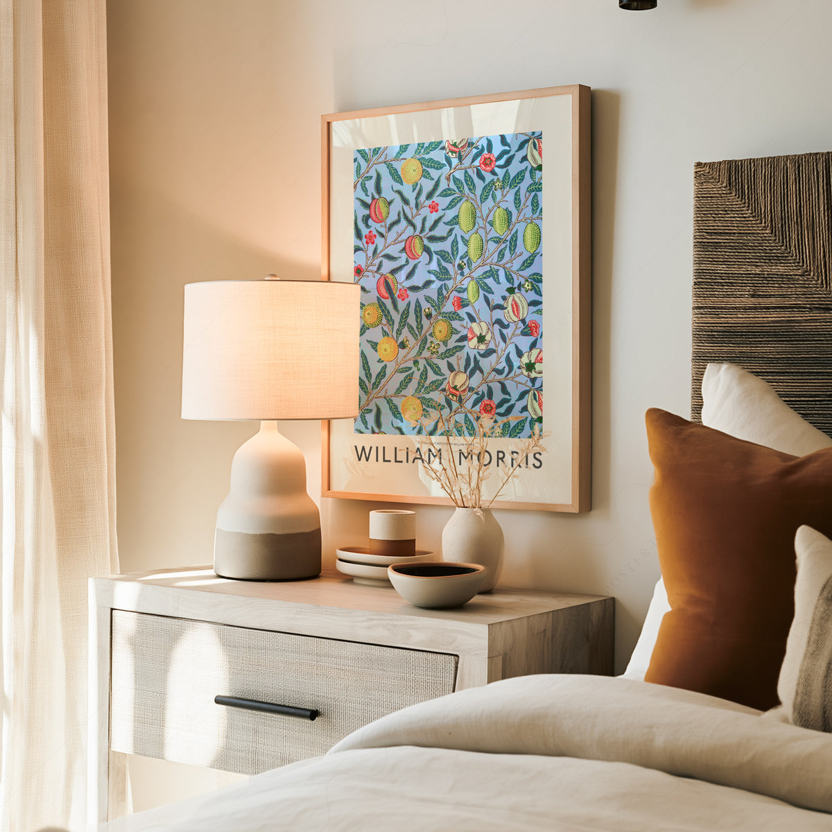 William Morris Blue Lemon Pattern Art Print — artwork preview 19