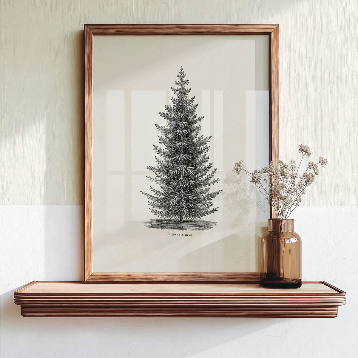 Norway Spruce Tree Botanical Print – Vintage Forest Wall Art Poster – 18-01 — artwork preview 18