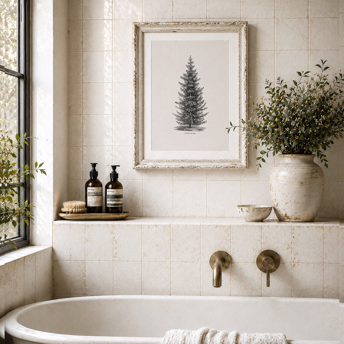 Norway Spruce Tree Botanical Print – Vintage Forest Wall Art Poster – 18-01 — artwork preview 21