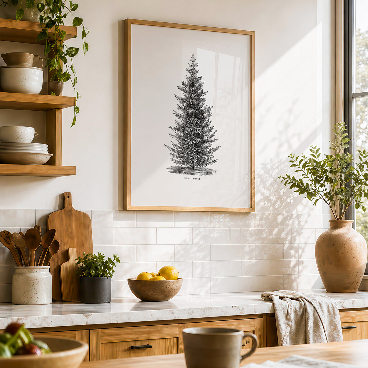 Norway Spruce Tree Botanical Print – Vintage Forest Wall Art Poster – 18-01 — artwork preview 23