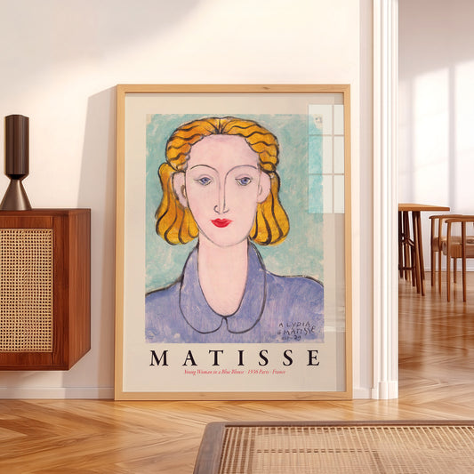 Henri Matisse Young Woman in a Blue Blouse Art Print – Modern Portrait Poster — artwork preview 5